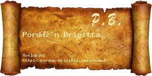 Pordán Brigitta névjegykártya